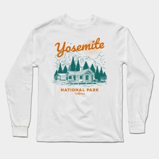 Yosemite National Park Retro Vintage Camping Long Sleeve T-Shirt